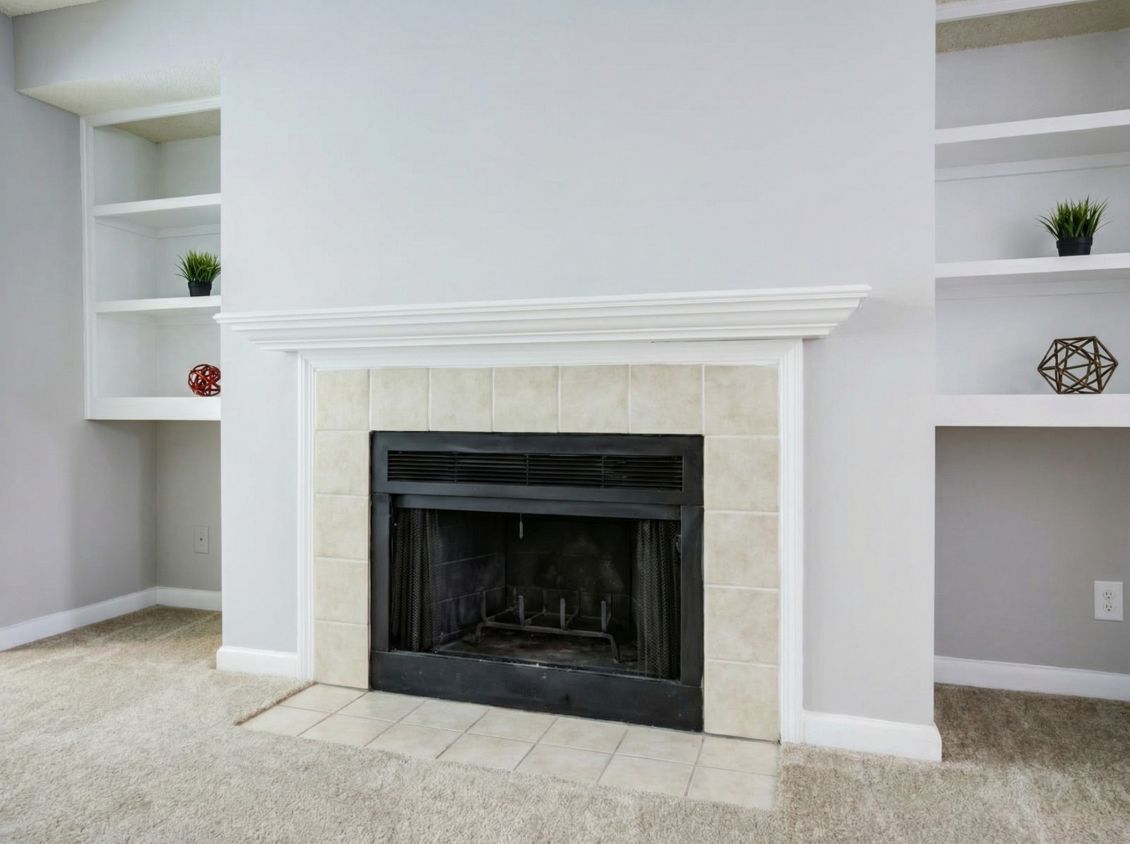 Close up of the fireplace at Laurel oaks